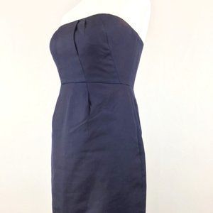 J. Crew petite strapless blue dress Sz 4P